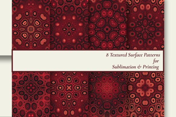 8 Gothic Red Seamless Sublimation Tiles for Bold Designs