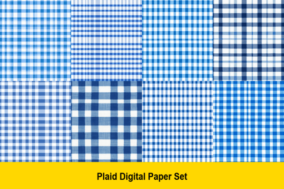 Classic Blue Gingham Plaid Papers for Crafting