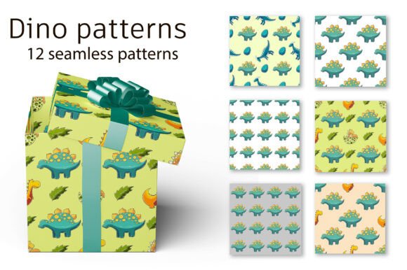 Cute Kids Dinosaur Pattern: Stegosaurus Designs