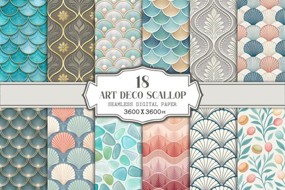 Elevating Digital Design: The Strategic Value of the Art Deco Scallop Seamless Pattern Bundle