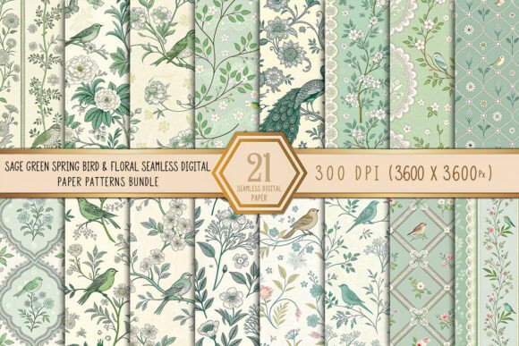 Embracing the Elegance of Sage Green Spring Bird Floral Toile in Modern Design