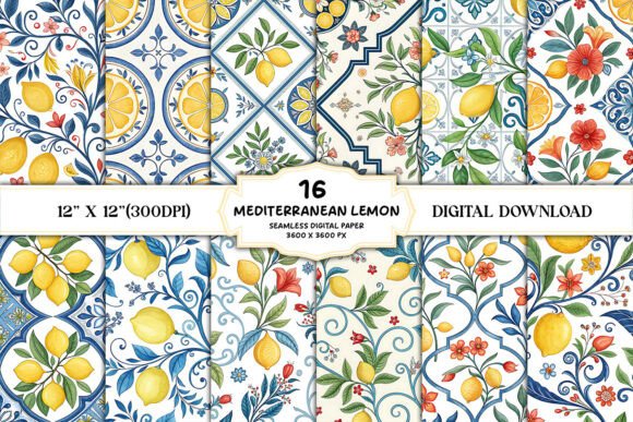Evaluating Mediterranean Lemon Floral Seamless Patterns for Creative Projects