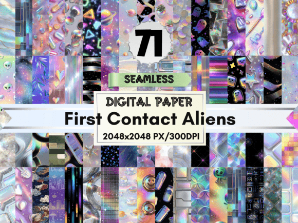 First Contact Aliens Digital Papers: A Futuristic Design Pack