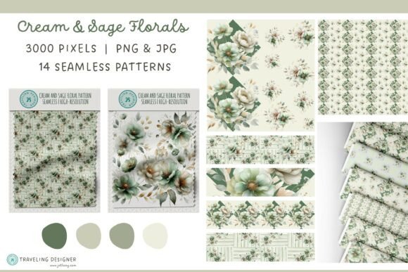 Strategic Design Decisions: Leveraging the Cream Sage Floral Seamless Pattern for Brand Elevation
