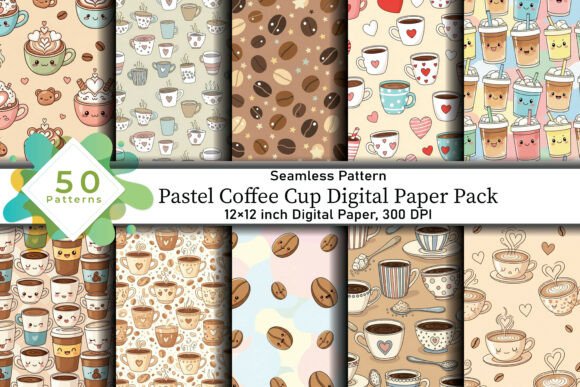 Unlocking Creativity with the Pastel Coffee Cup Digital Paper Pack