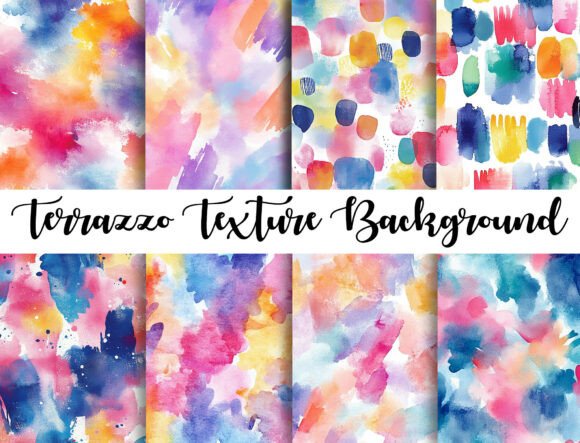 Watercolor Colorful Terrazzo Pattern for Modern Design